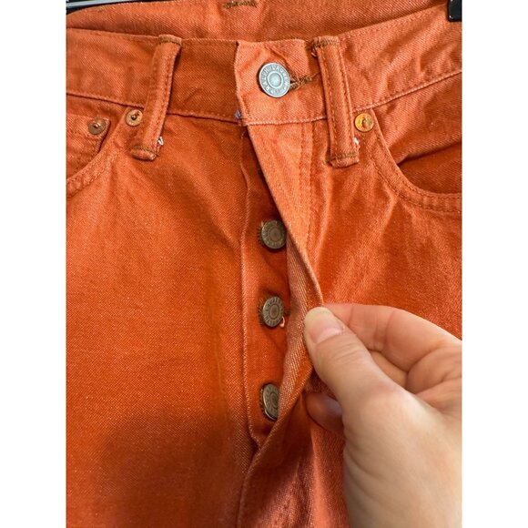 Ralph Lauren Double RL (RRL) High Boy Fit Denim Orange Jeans size 27 Women’s - Picture 5 of 13